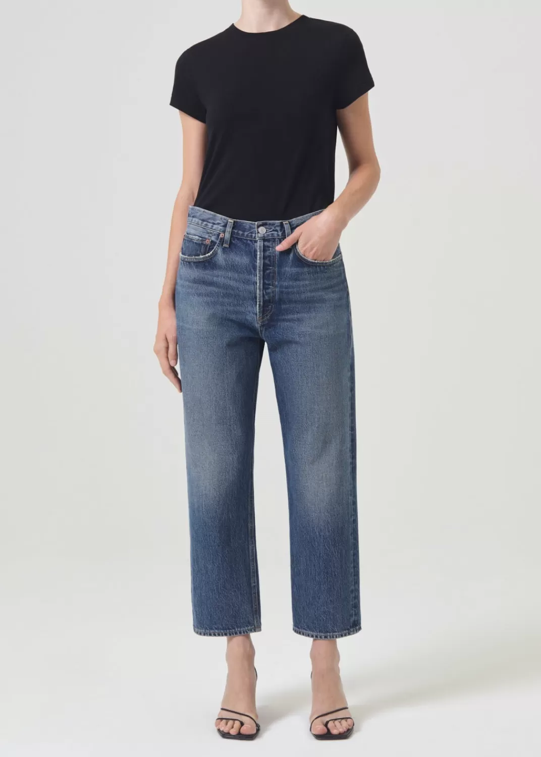 Cheap AGOLDE 90'S Crop Mid Rise Straight In Imagine