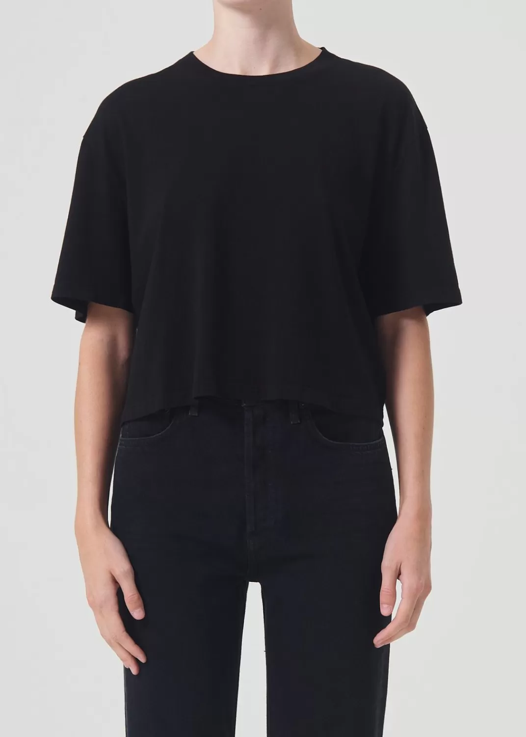 Cheap AGOLDE Anya Tee In Black