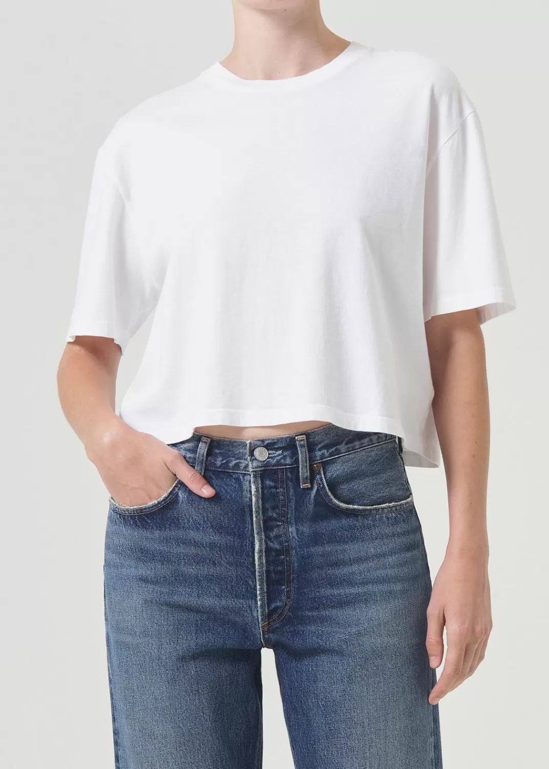 Cheap AGOLDE Anya Tee In White