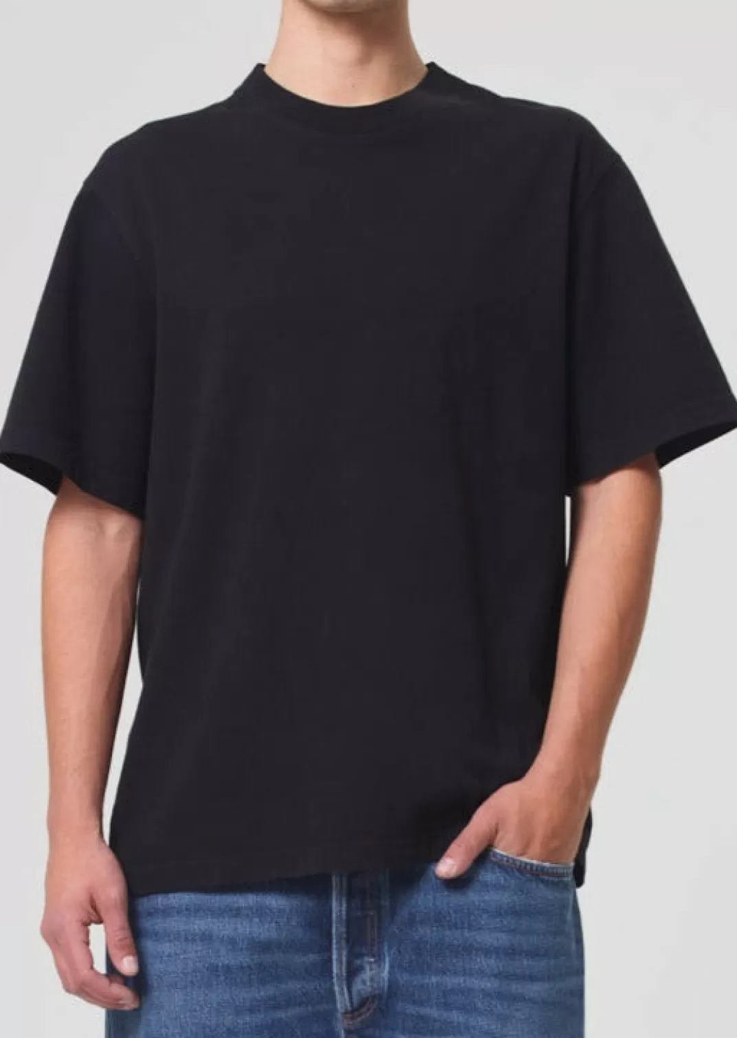 Cheap AGOLDE Asha Mock Neck Tee In Black