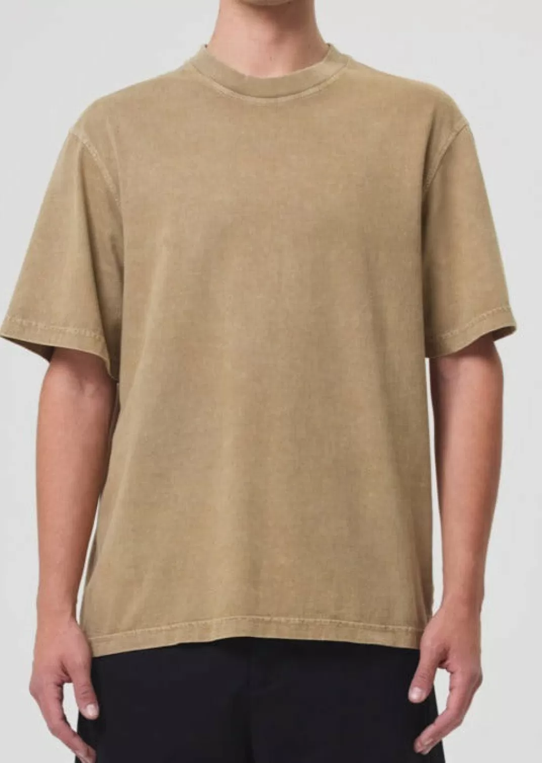 Online AGOLDE Asha Mock Neck Tee In Wheat