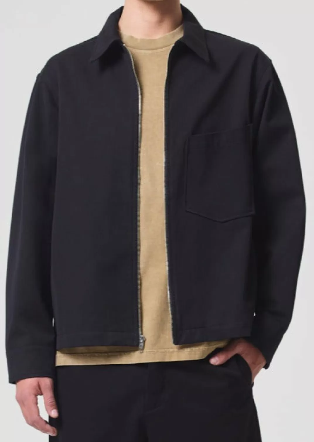 Flash Sale AGOLDE Atlas Zip Shirt In Black