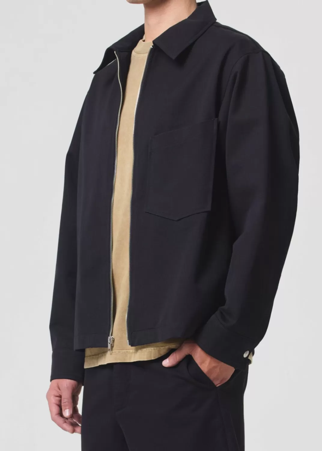 Flash Sale AGOLDE Atlas Zip Shirt In Black