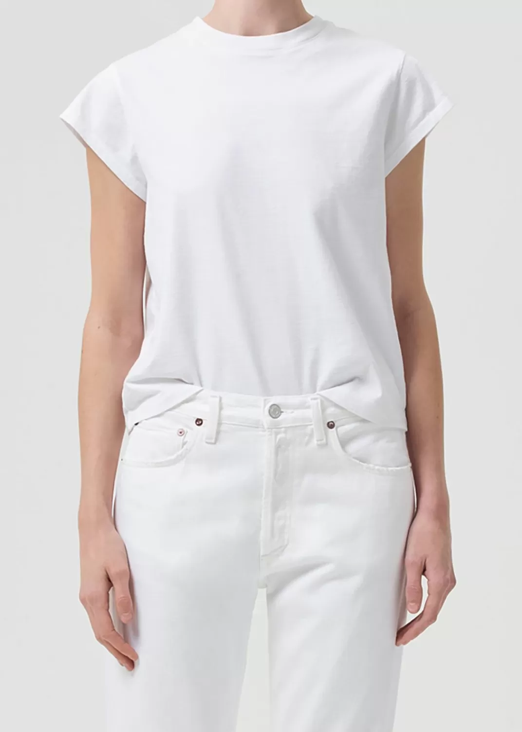 Best Sale AGOLDE Bryce Tee In White