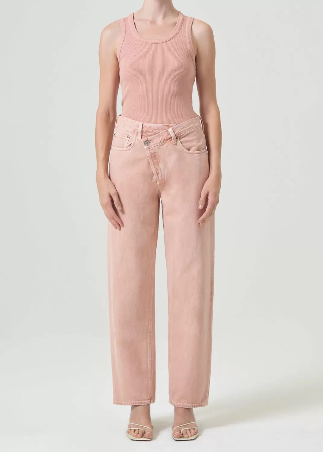 Discount AGOLDE Criss Cross Upsized Jean In Pink Salt