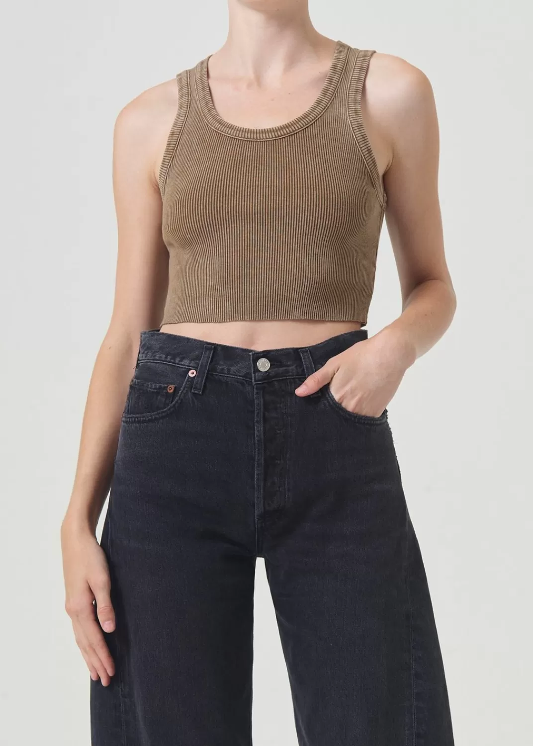 Flash Sale AGOLDE Cropped Poppy Tank In Bamboo