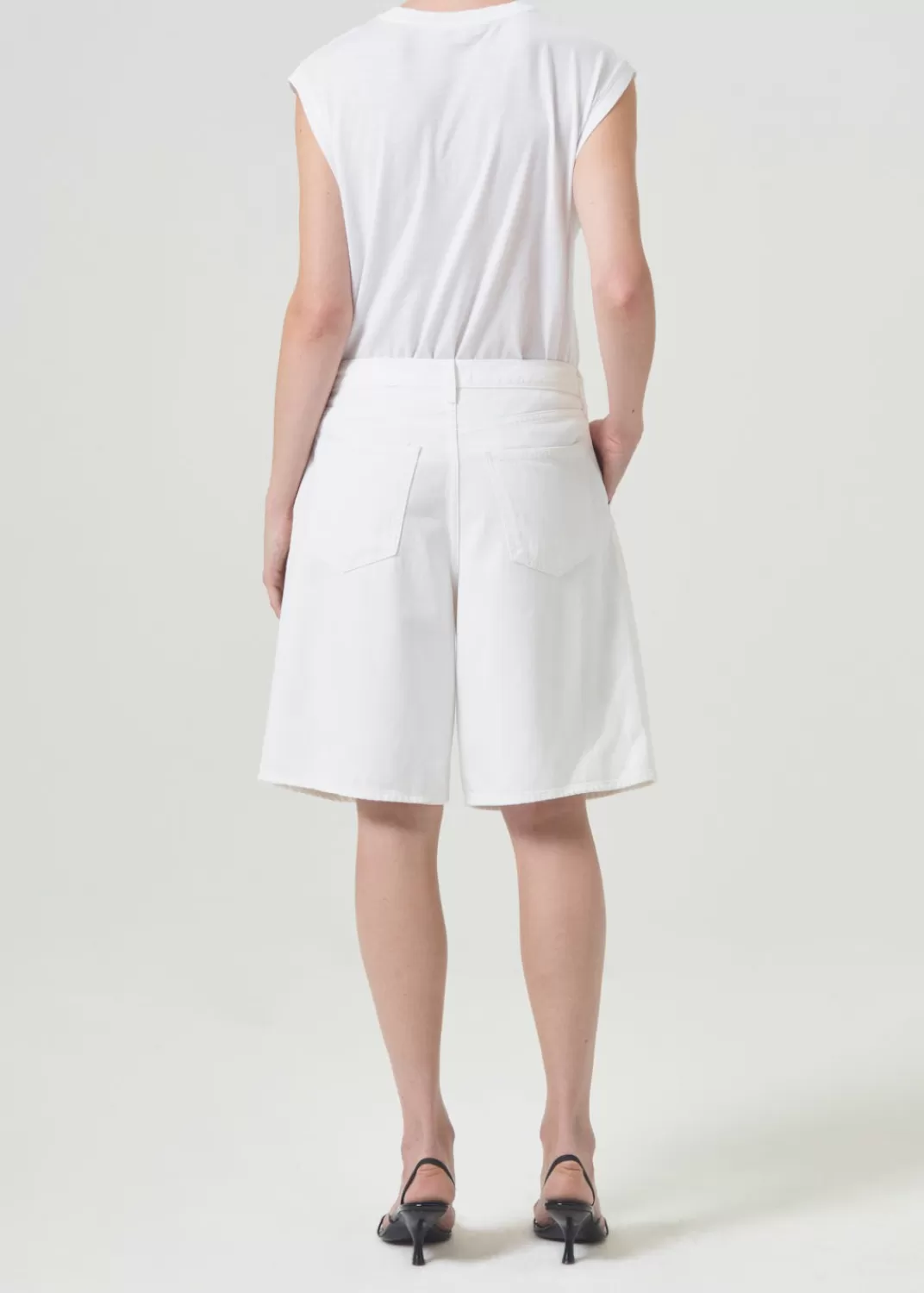 Cheap AGOLDE Ellis Trouser Short In Milkshake