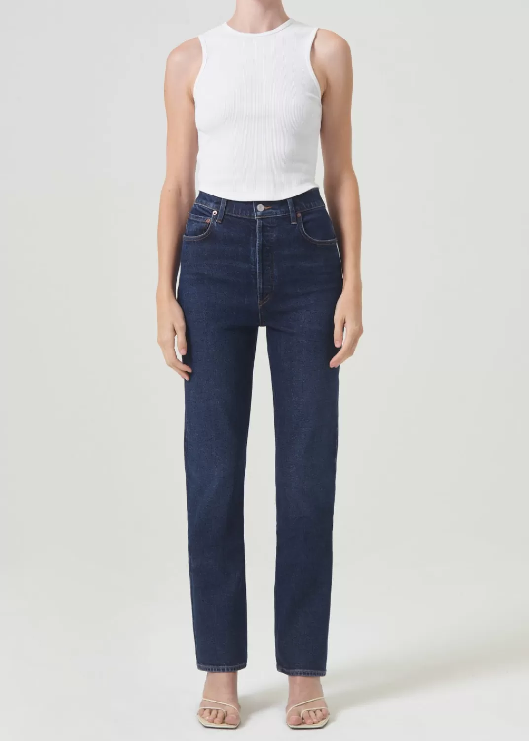 Shop AGOLDE Freya High Rise Slim (Stretch) In Divided