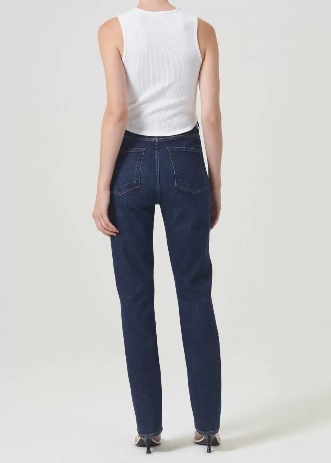 Shop AGOLDE Freya High Rise Slim (Stretch) In Divided