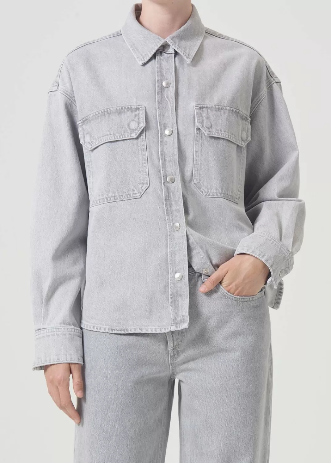 Flash Sale AGOLDE Gwen Slice Shirt In Rain