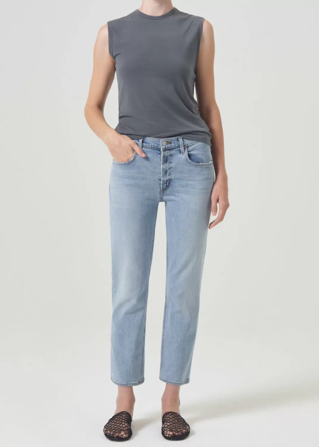 Online AGOLDE Kye Mid Rise Straight Crop (Stretch) In Diversion