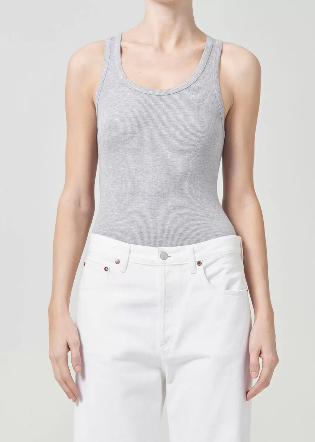 Outlet AGOLDE Maria Bodysuit In Grey Heather