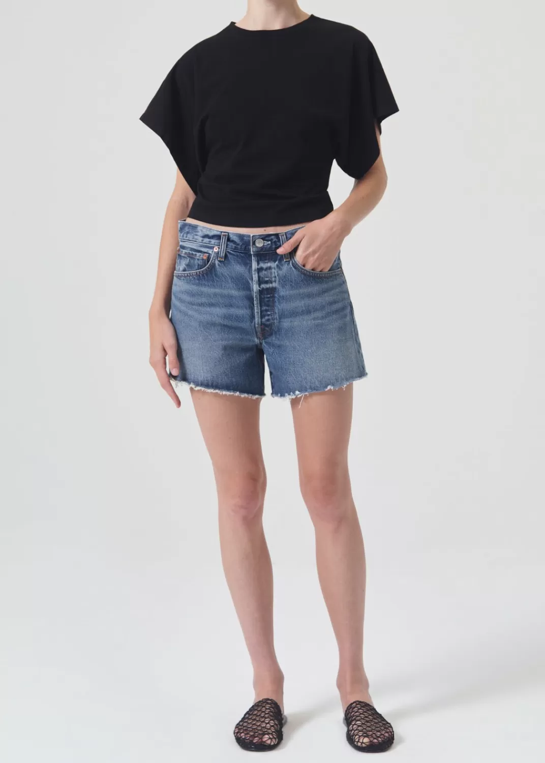 Fashion AGOLDE Parker Long Short In Ruin