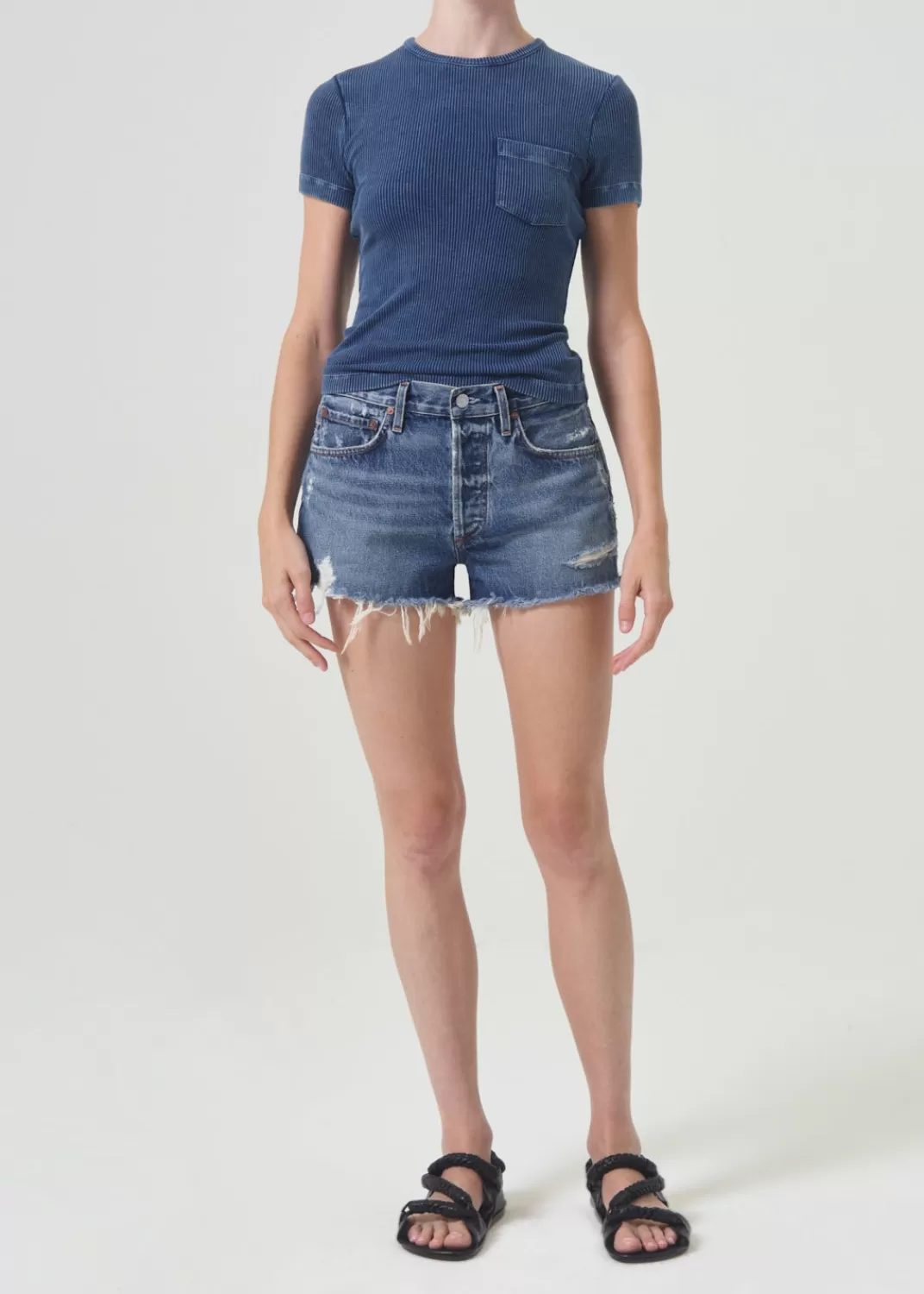 Online AGOLDE Parker Vintage Cut Off Short In Dark Swapmeet