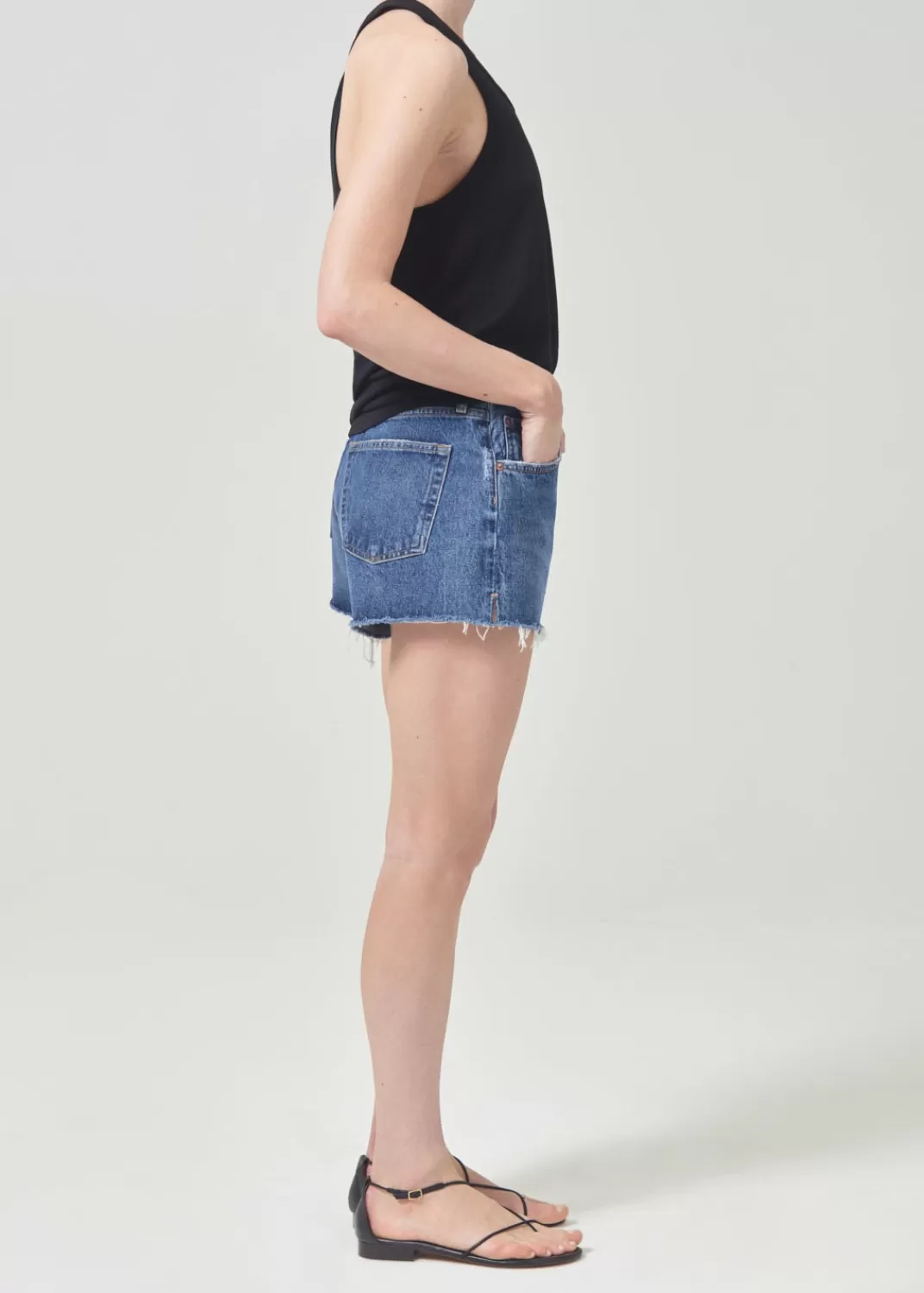 Best Sale AGOLDE Parker Vintage Cut Off Short (With Slit) In Caution