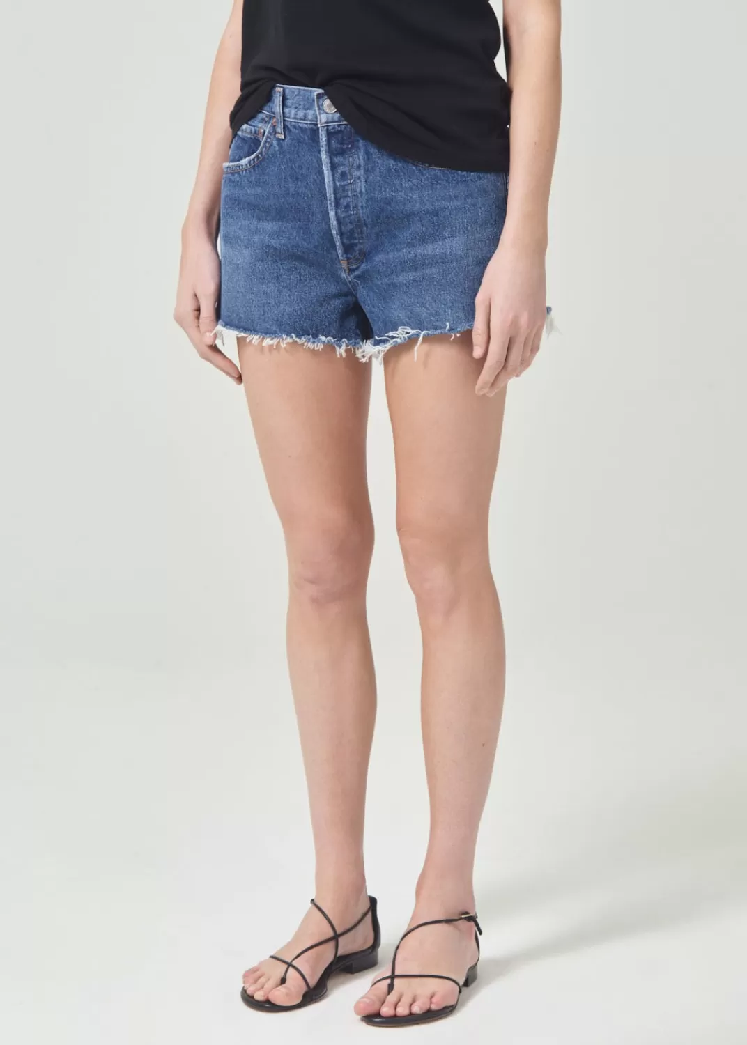 Best Sale AGOLDE Parker Vintage Cut Off Short (With Slit) In Caution