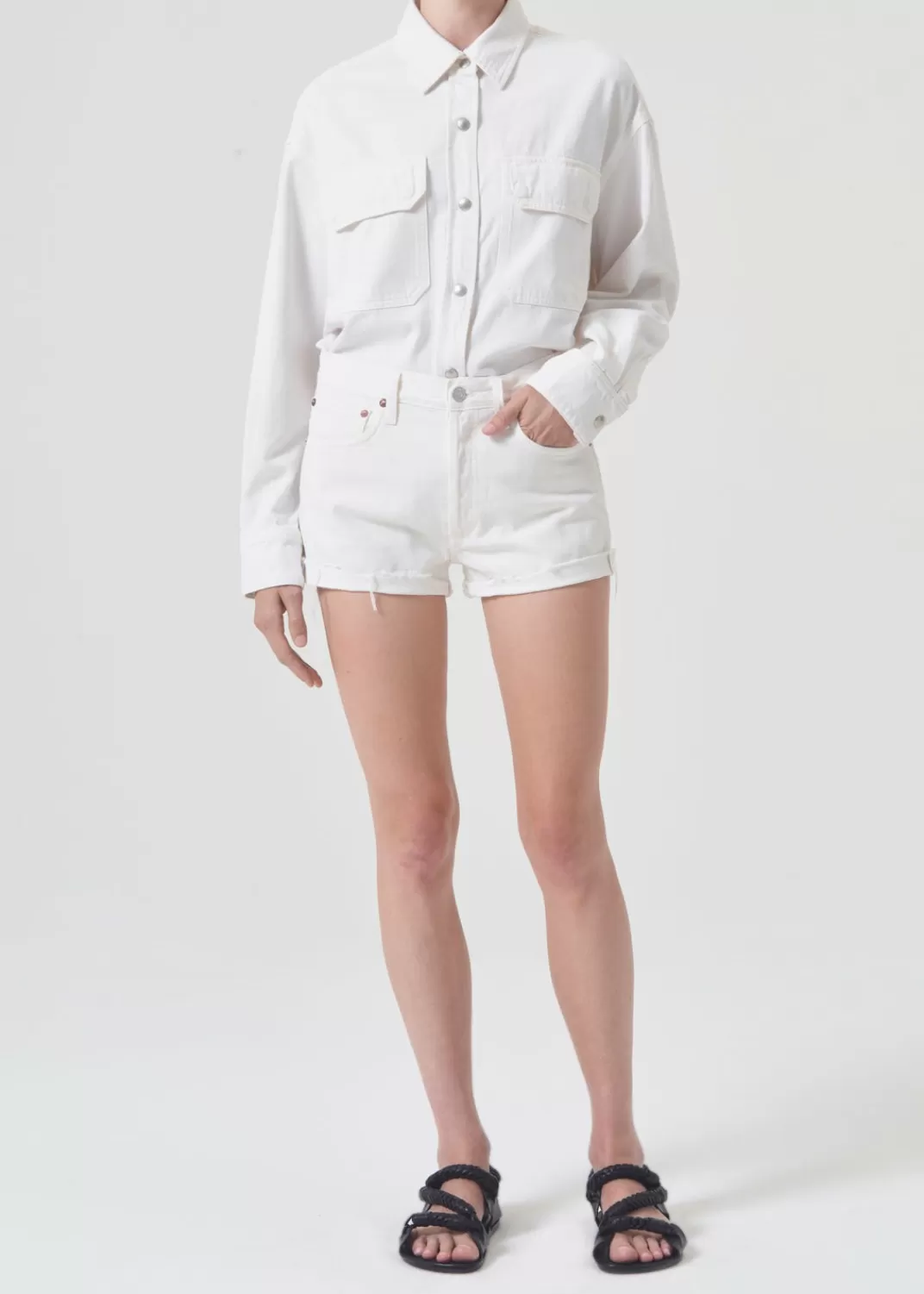Outlet AGOLDE Parker Vintage Rolled Short In Fortune Cookie