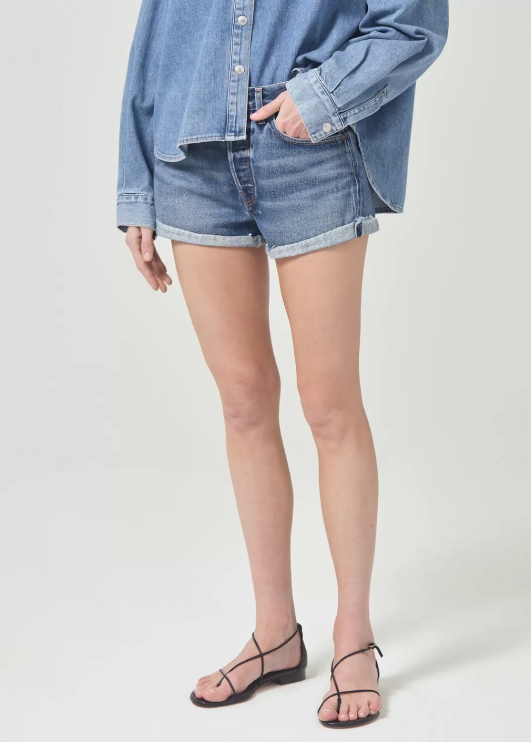 Online AGOLDE Parker Vintage Rolled Short In Ruin