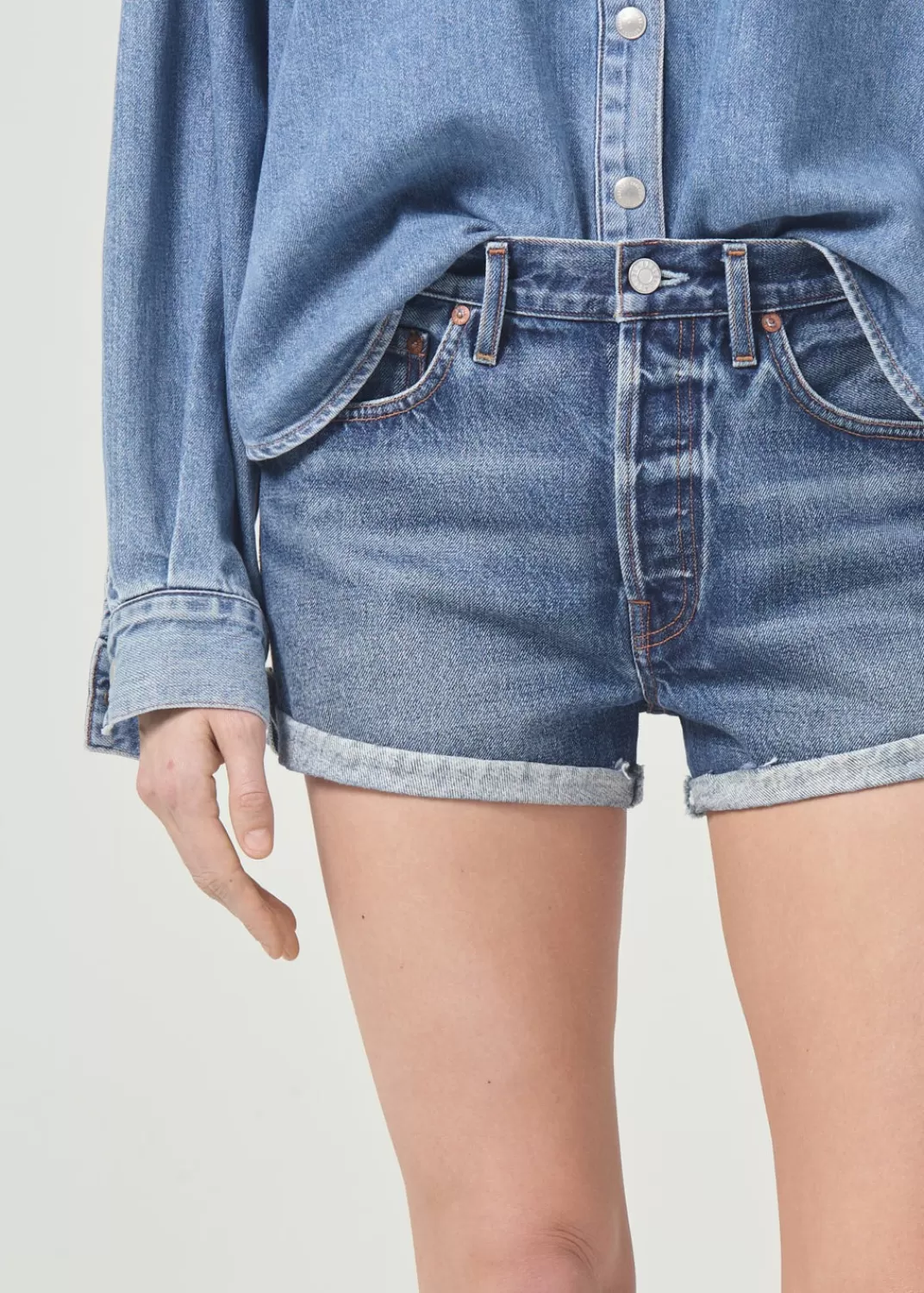 Online AGOLDE Parker Vintage Rolled Short In Ruin