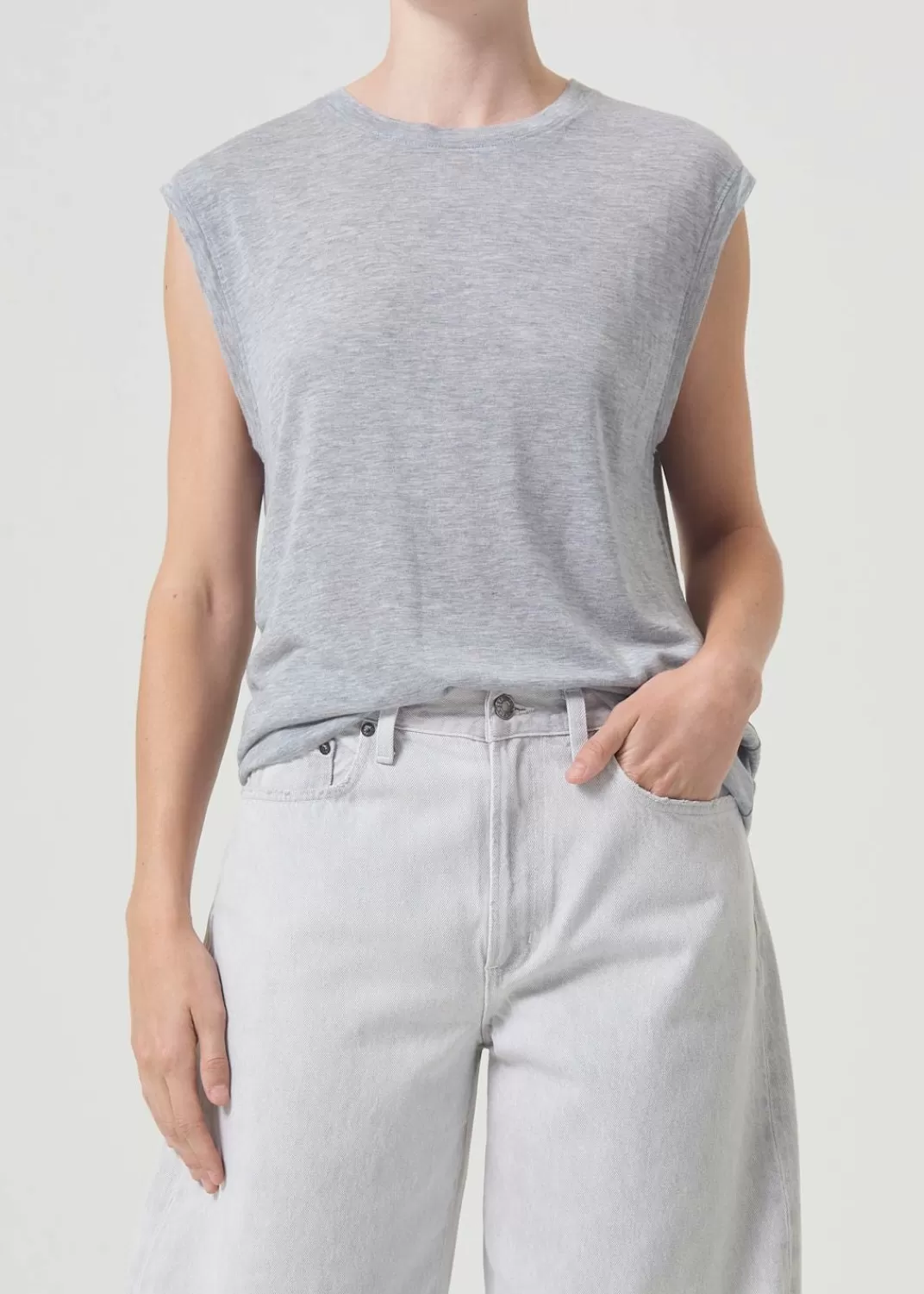 Hot AGOLDE Raya Muscle Tee In Grey Heather