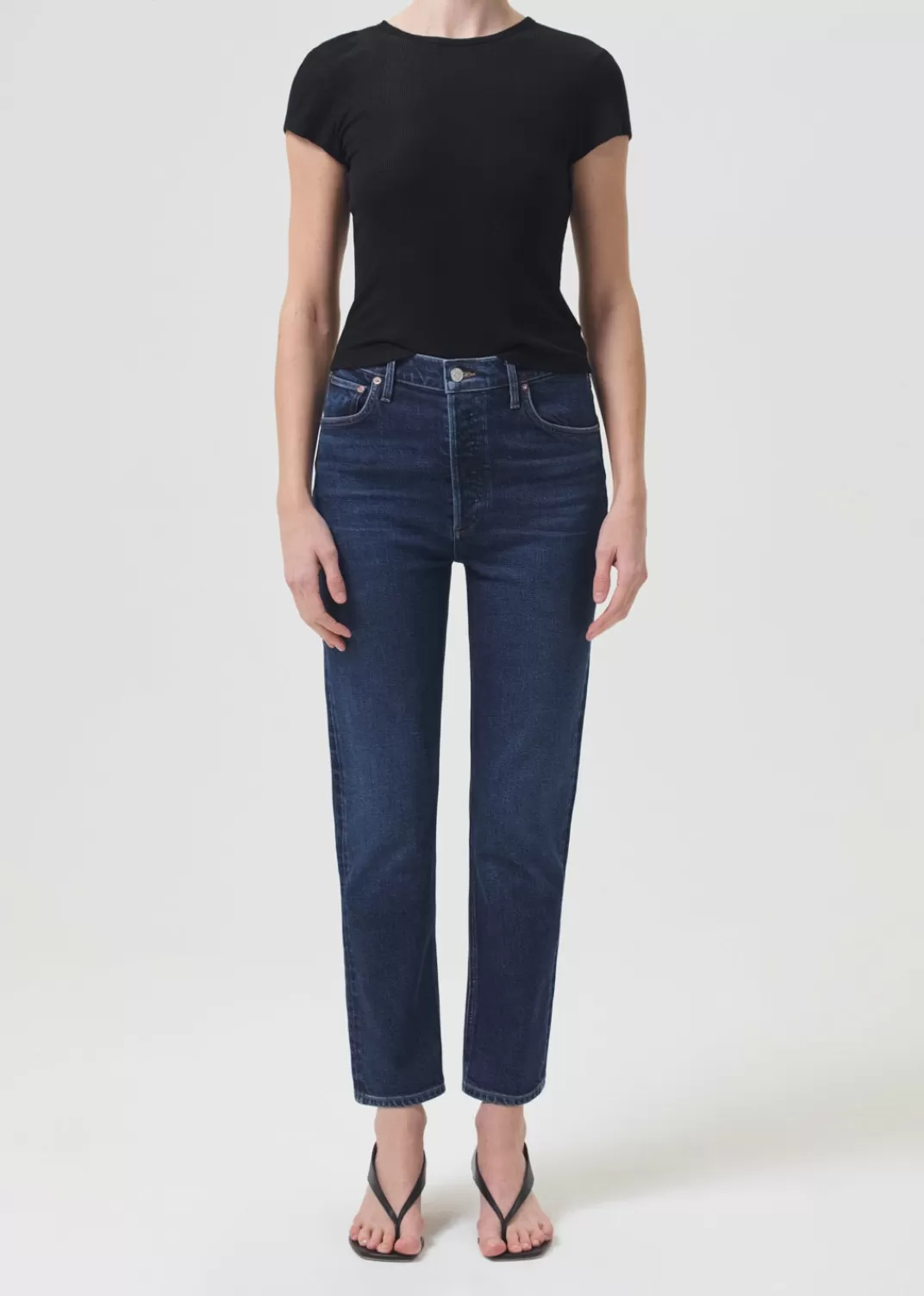 Store AGOLDE Riley High Rise Straight Crop (Stretch) In Divided