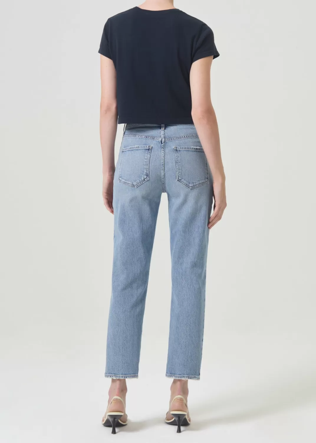 Discount AGOLDE Riley High Rise Straight Crop (Stretch) In Hassle