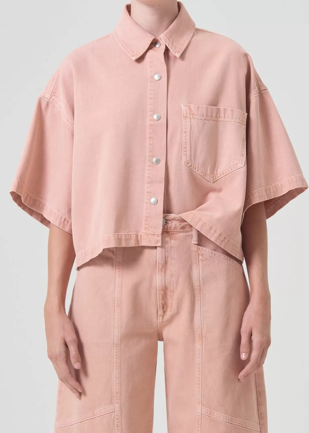 Best Sale AGOLDE Rona Box Shirt In Pink Salt