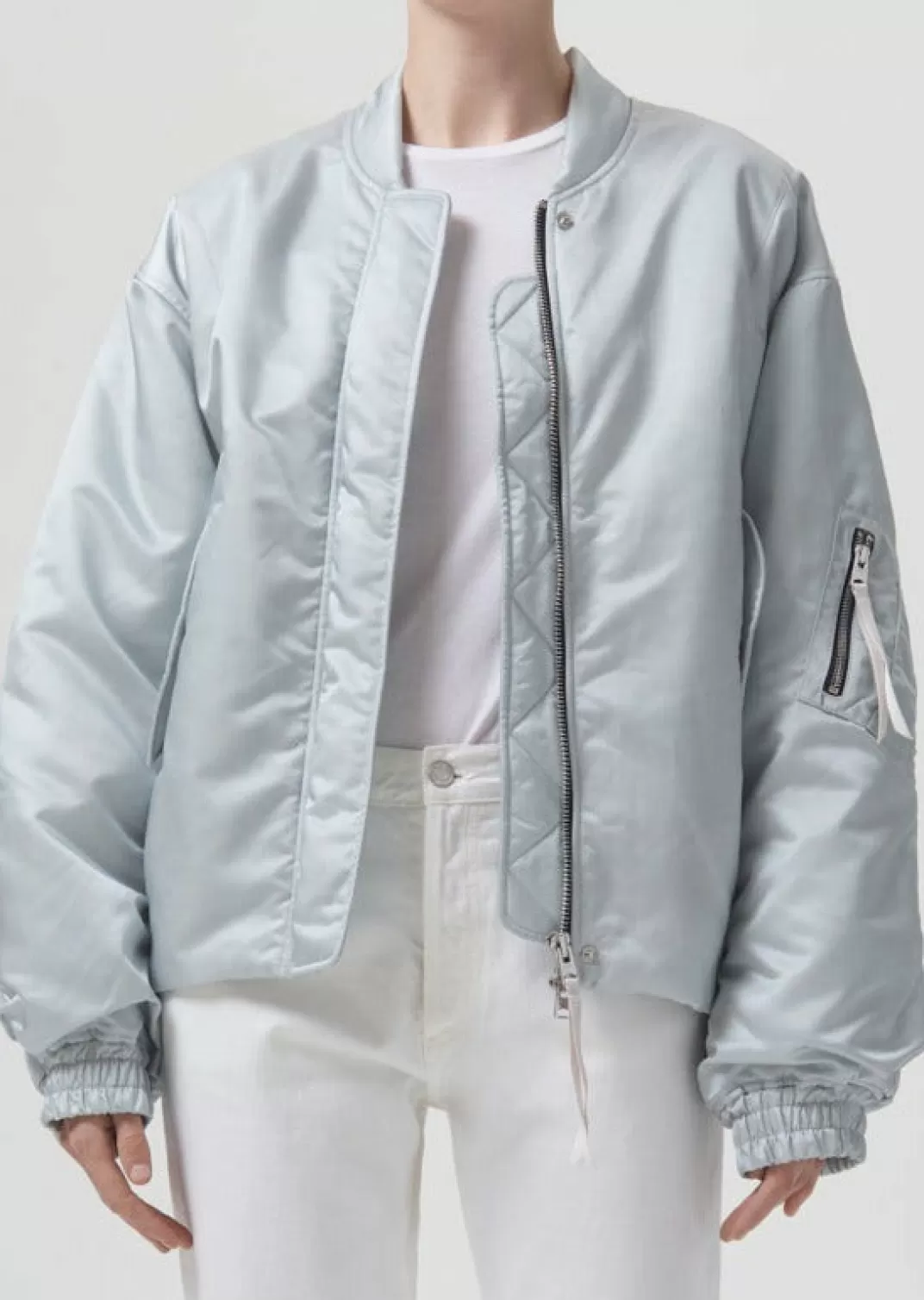 Outlet AGOLDE Shoreditch Ski Club X Nisa Bomber Jacket In Oyster