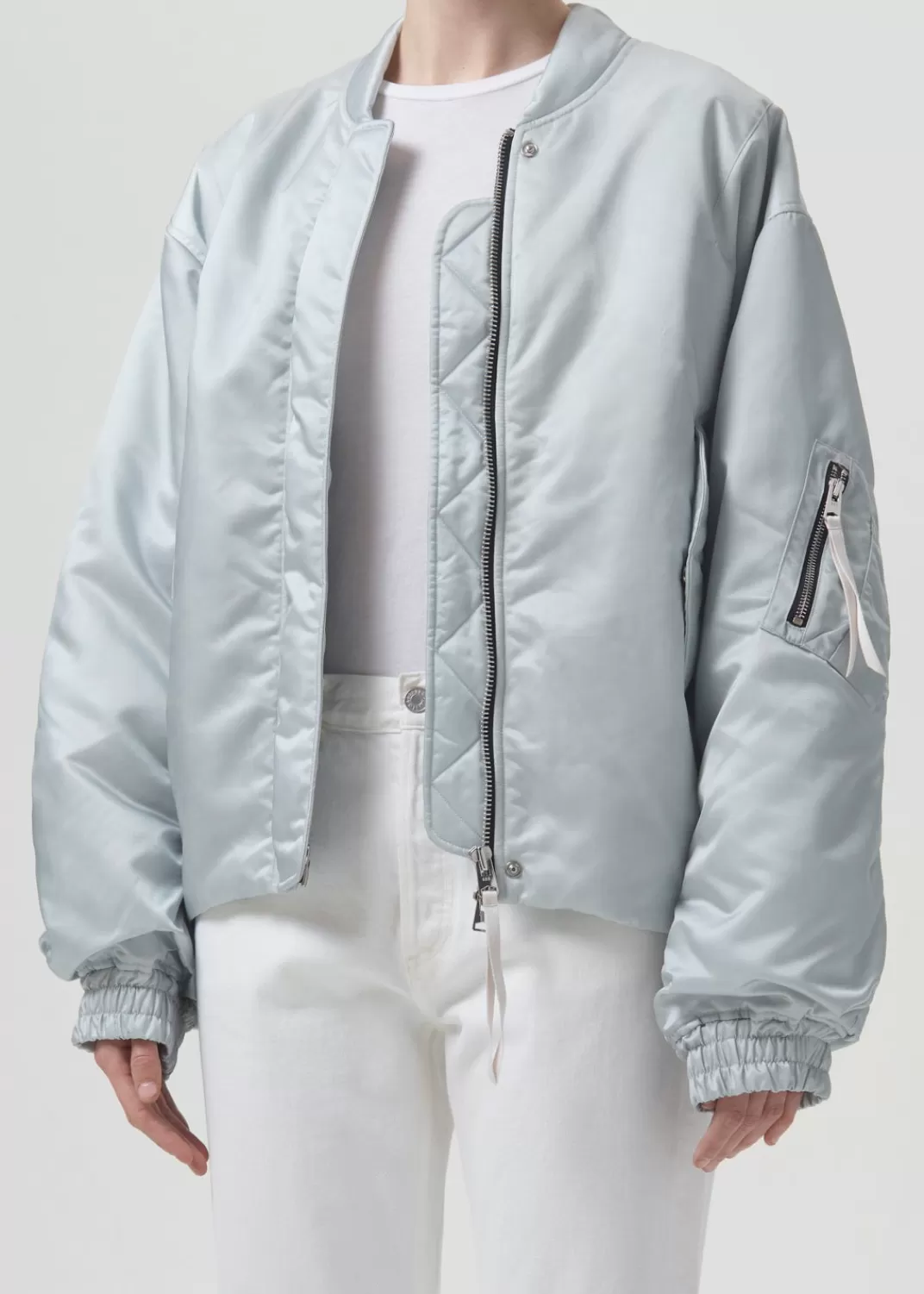Outlet AGOLDE Shoreditch Ski Club X Nisa Bomber Jacket In Oyster