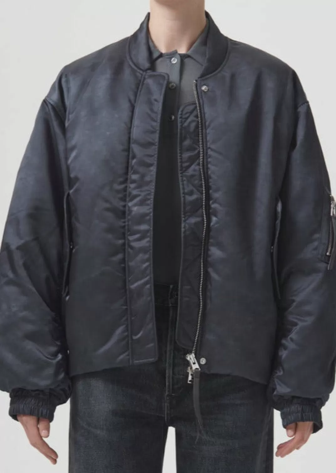 Cheap AGOLDE Shoreditch Ski Club X Nisa Bomber Jacket In Slate